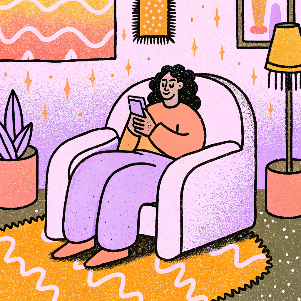 Person using Unsnag on their phone